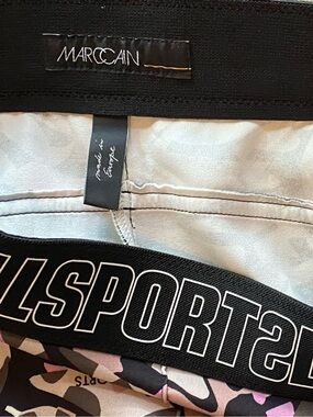 Marc Cain Black Tan Pink Camo Leggings with Elastic Waist